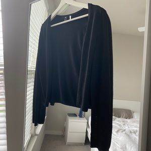 H&M Drapped Black Cardigan w Silver Flecks S